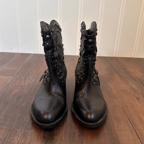 Vintage Y2K Grunge Studded Leather Boots 6 - Picture 4 of 7